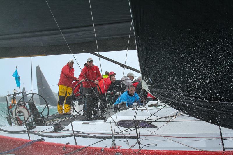 Miss Scarlett - PIC Coastal Classic - Start - Waitemata Harbour - October 25, 2019 photo copyright Richard Gladwell / Sail-World.com taken at New Zealand Multihull Yacht Club and featuring the IRC class