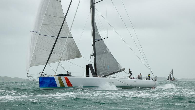 Arwen - first monohull home and a 'threepeat' - Her third successive monohull line honours win - PIC Coastal Classic - Start - Waitemata Harbour - October 25, photo copyright Richard Gladwell / Sail-World.com taken at  and featuring the IRC class