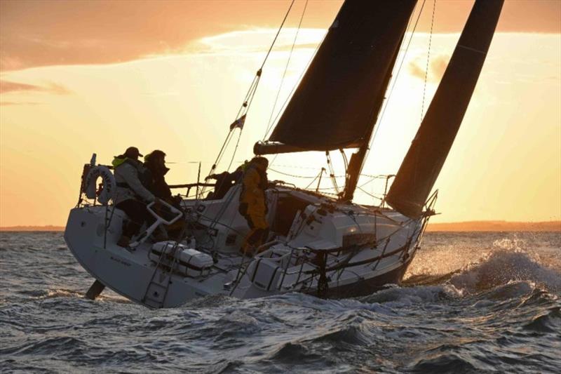 Trevor Middleton's British Sun Fast 3600 Black Sheep sails into the sunset with a clutch of trophies after their highly success RORC Season's Points Championship win photo copyright Rick Tomlinson taken at Royal Ocean Racing Club and featuring the IRC class