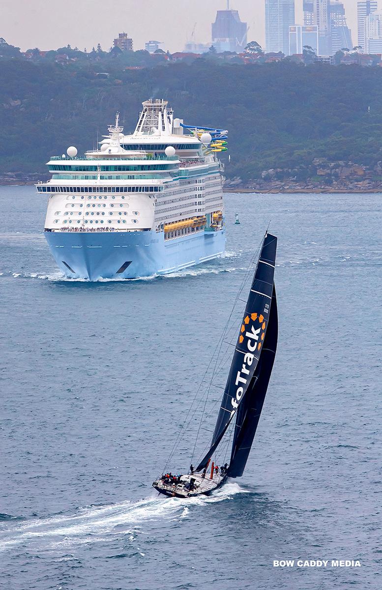 Might is right - even a supermaxi can look small - takes a cruise liner to do it, however... - CYCA Bird Island Race - photo © Bow Caddy Media