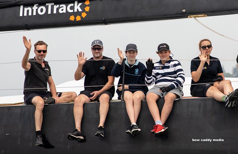 Christian Beck and colleagues aboard his supermaxi Infotrack - 2019 Grinders Coffee SOLAS Bog Boat Challenge photo copyright Crosbie Lorimer taken at Cruising Yacht Club of Australia and featuring the IRC class