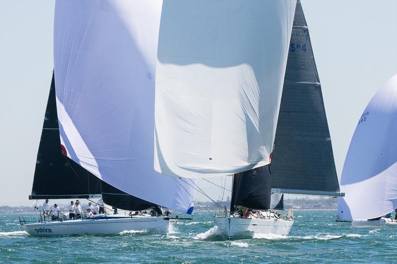 Fleet downwind in light air in 2017 - Australian Yachting Championships photo copyright Alex McKinnon taken at Royal Yacht Club of Tasmania and featuring the IRC class