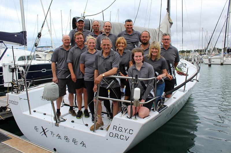 RGYC life member Paul Buchholz and Extasea crew ahead of the Rolex Sydney Hobart Yacht Race photo copyright Sarah Pettiford taken at Royal Geelong Yacht Club and featuring the IRC class