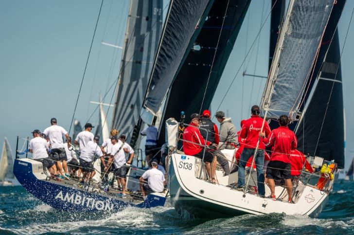 Ambition under pressure from Antogonist for ORCV Cock of the Bay 2018 photo copyright Dave Hewison taken at Ocean Racing Club of Victoria and featuring the IRC class