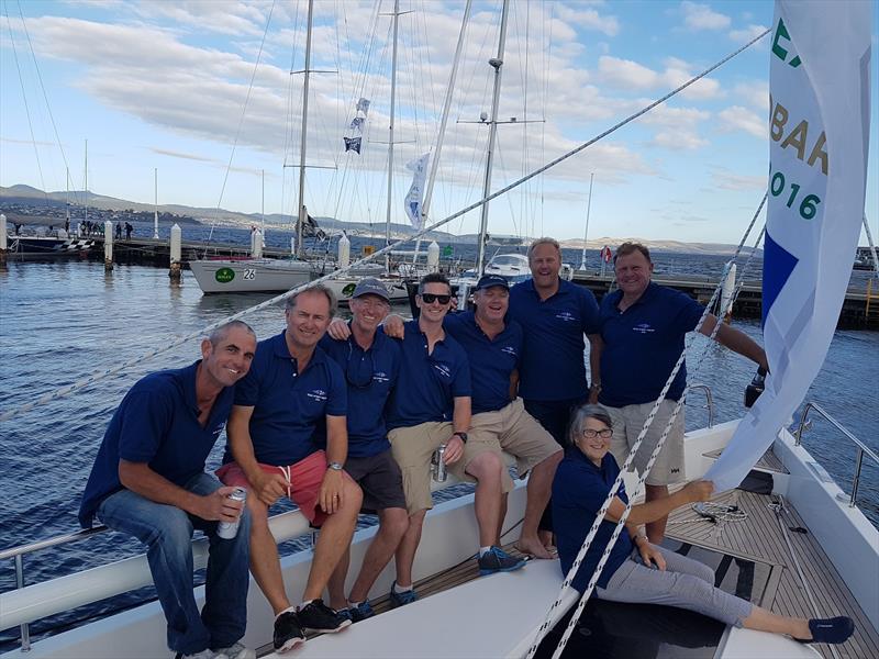 The crew from Moody Buoys in Hobart after the 2016 Rolex Sydney Hobart Yacht Race photo copyright Jessica Gabites taken at Cruising Yacht Club of Australia and featuring the IRC class
