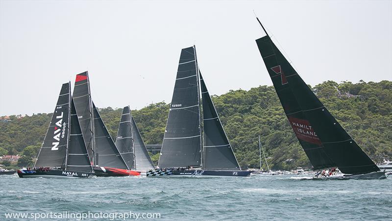 Hobart bound with the supermaxis photo copyright Beth Morley / www.sportsailingphotography.com taken at Cruising Yacht Club of Australia and featuring the IRC class