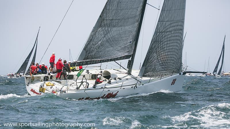 The Farr55 Hollywood Boulevard was the first to retire after just three and a half hours with rudder damage (she has two) photo copyright Beth Morley / www.sportsailingphotography.com taken at Cruising Yacht Club of Australia and featuring the IRC class