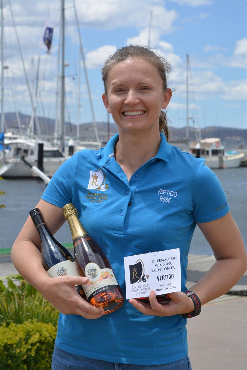 Vertigo - 1st female competitor on overall IRC - Launceston to Hobart Yacht Race 2019 photo copyright Colleen Darcey taken at Derwent Sailing Squadron and featuring the IRC class