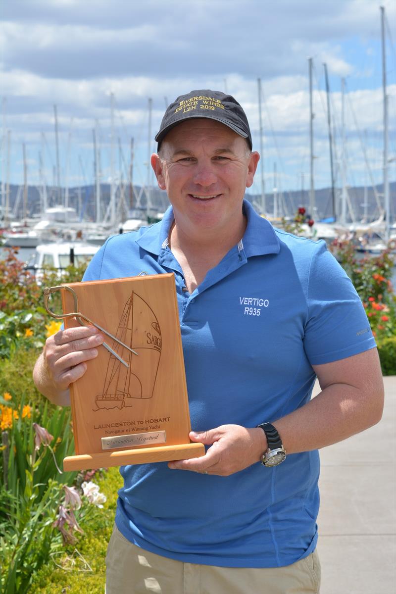 Vertigo - Greg Rowlings - 1st Navigator on winning yach on overall IRC - Launceston to Hobart Yacht Race 2019 photo copyright Colleen Darcey taken at Derwent Sailing Squadron and featuring the IRC class