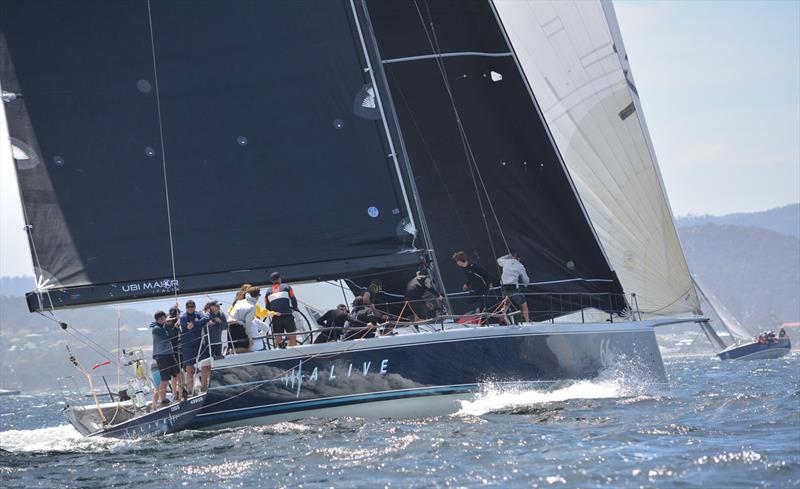 Alive - Line Honours Winner - King of the Derwent photo copyright Colleen Darcey taken at Derwent Sailing Squadron and featuring the IRC class