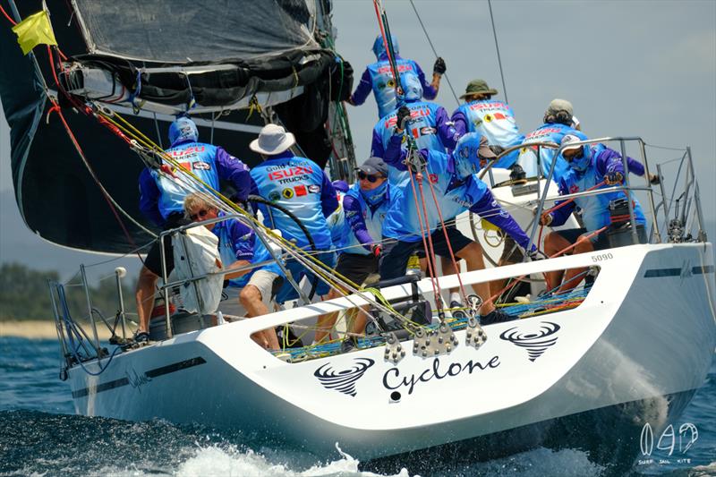 Manourvres are fun to watch on Cyclone - Bartercard Sail Paradise 2020  photo copyright Mitch Pearson / Surf Sail Kite taken at  and featuring the IRC class