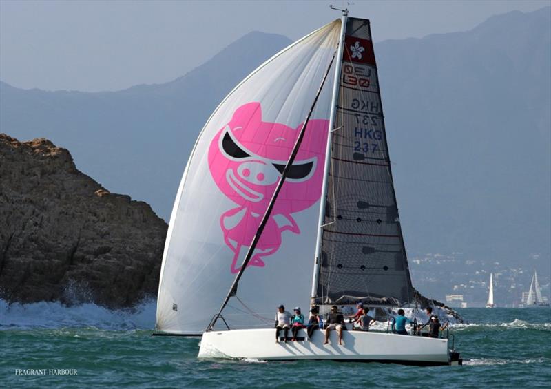 Lazy Piggy approaches the finish - Monsoon Winter Series 2019, Race 3 - photo © Hebe Jebes