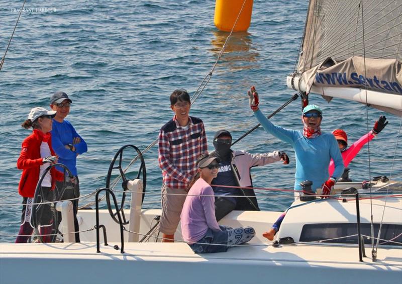 Lazy Piggy crosses the line - Boxing Day Treasure Hunt 2019 photo copyright Hebe Jebes taken at Hebe Haven Yacht Club and featuring the IRC class