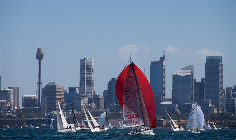 Mixed Sydney Harbour Regatta fleets and Sydney city - photo © Matt King for Andrea Francolini