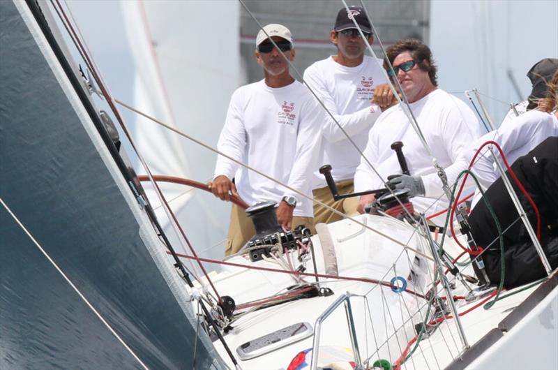 Race Manager drives his Beneteau First 40 Smile and Wave. His favorite thing to do when he is not directing racing events photo copyright Tim Wright taken at Antigua Yacht Club and featuring the IRC class