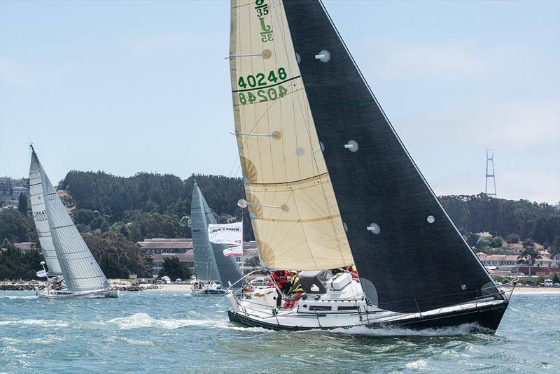 J35 Shearwater Pac Cup start 2018 photo copyright Erik Simonson taken at Pacific Cup Yacht Club and featuring the IRC class