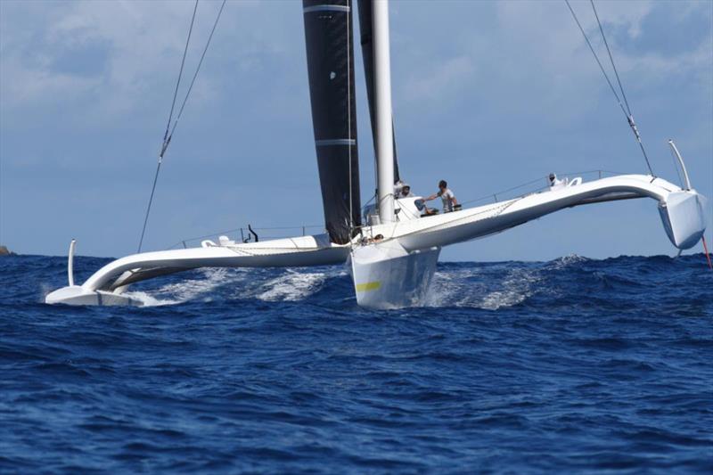 Multihull Line Honours battle is on: Jason Carroll's Argo (USA) at St Barths - RORC Caribbean 600 - photo © Tim Wright / photoaction.com