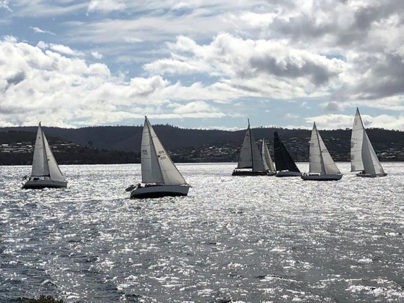 Start of the passage race from Friday to Kettering with GII crossing the fleet.  - photo © Jessica Coughlan