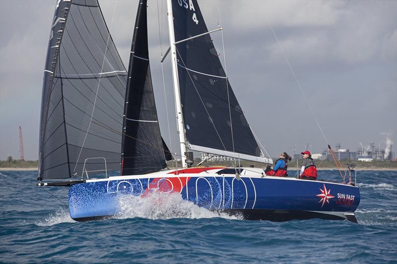 The Sun Fast 3300, designed by Guillaume Verdier/Daniel Andrieu and launched to acclaim in 2019, is suited to shorthanded sailing. The infusion-manufactured hull has an overall length of 34'5