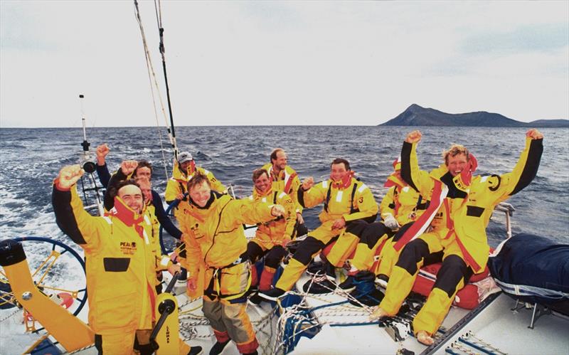 The Crew of of the Whitbread 60 yacht INTRUM JUSTITIA celebrate rounding Cape Horn during the 1993/4 Whitbread Round the World Yacht Race. All are eligible for membership to the exclusive International Association of Cape Horners. - photo © Rick Tomlinson / Intrum Justitia / PPL