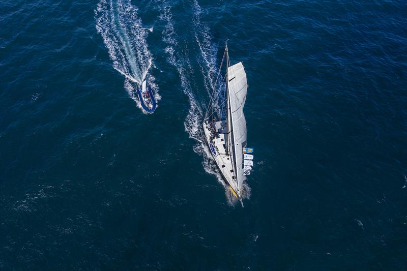 JP Dick's self-designed JP54 at the finishing line of the 2020 Route Saint-Pierre Lorient Pure Ocean Challenge  - photo © Image courtesy of the 2020 Route Saint-Pierre Lorient Pure Ocean Challenge