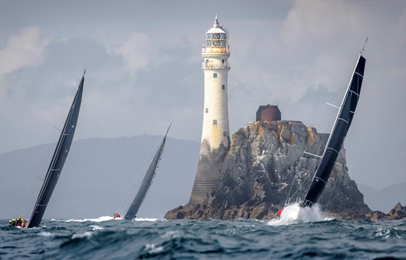 The Fastnet Rock off southwest Ireland is the symbol of the Rolex Fastnet Race photo copyright Kurt Arrigo taken at Royal Ocean Racing Club and featuring the IRC class