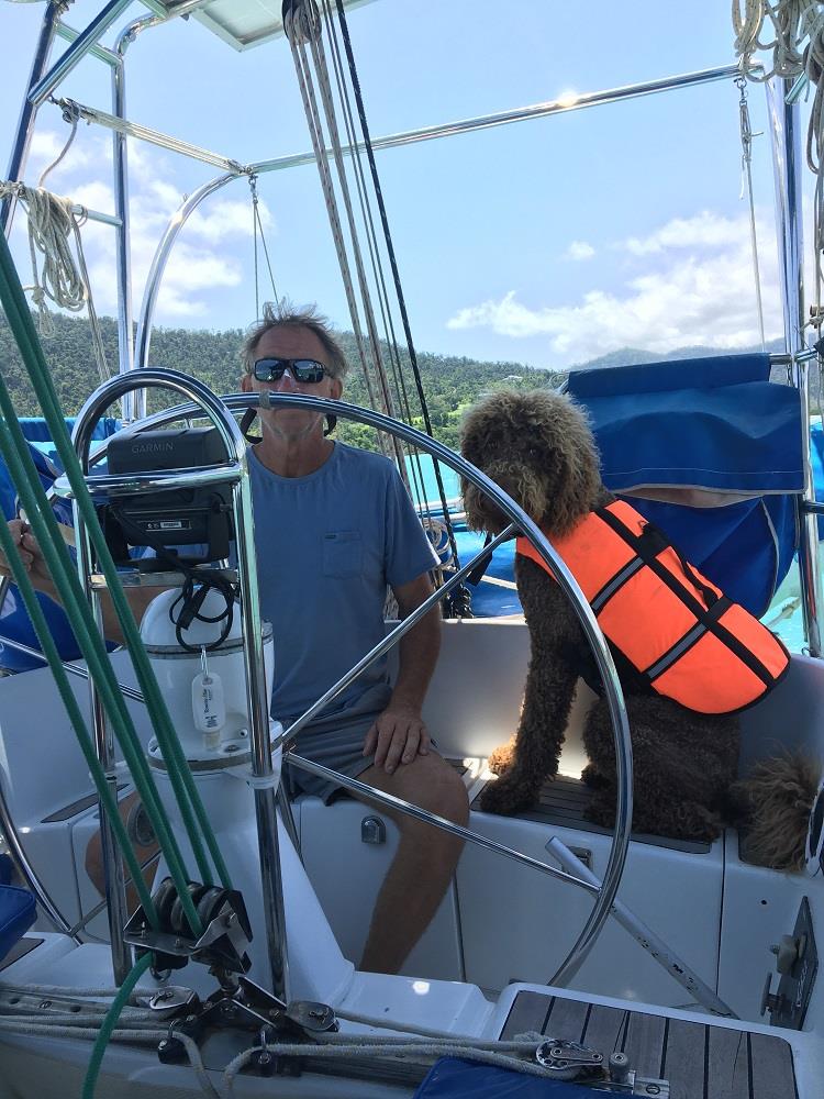 John Brand and his first mate on board Star Ferry - Airlie Beach Race Week photo copyright John Brand taken at Whitsunday Sailing Club and featuring the IRC class