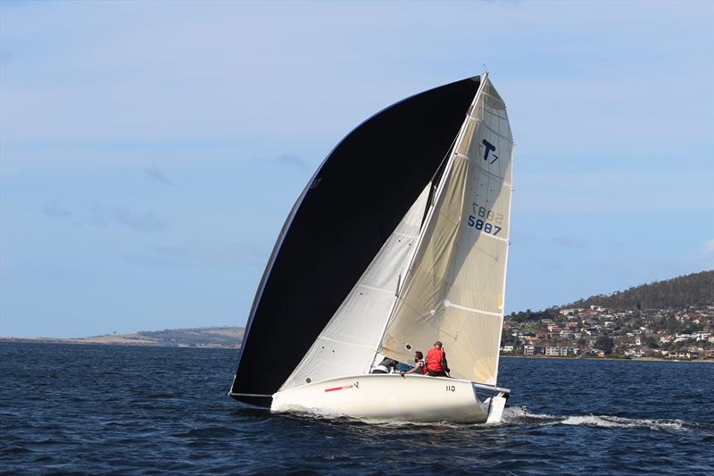 Temptation is representing Australia's southernmost yacht Club,  Port Esperance Sailing Club at Dover, in the Winter Series on the River Derwent photo copyright Colleen Darcey taken at Bellerive Yacht Club and featuring the IRC class
