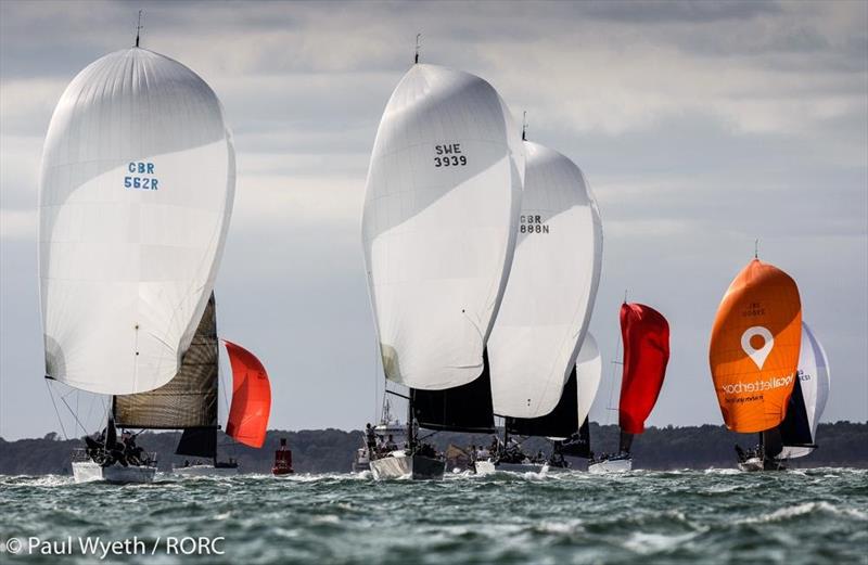 The IRC Two fleet heads downwind - RORC IRC National Championships photo copyright Paul Wyeth / pwpictures.com taken at Royal Ocean Racing Club and featuring the IRC class