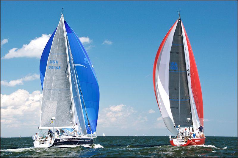 Gemini and Resolute in the 2020 Stamford Vineyard Race photo copyright Rick Bannerot / ontheflyphoto.net taken at Stamford Yacht Club and featuring the IRC class