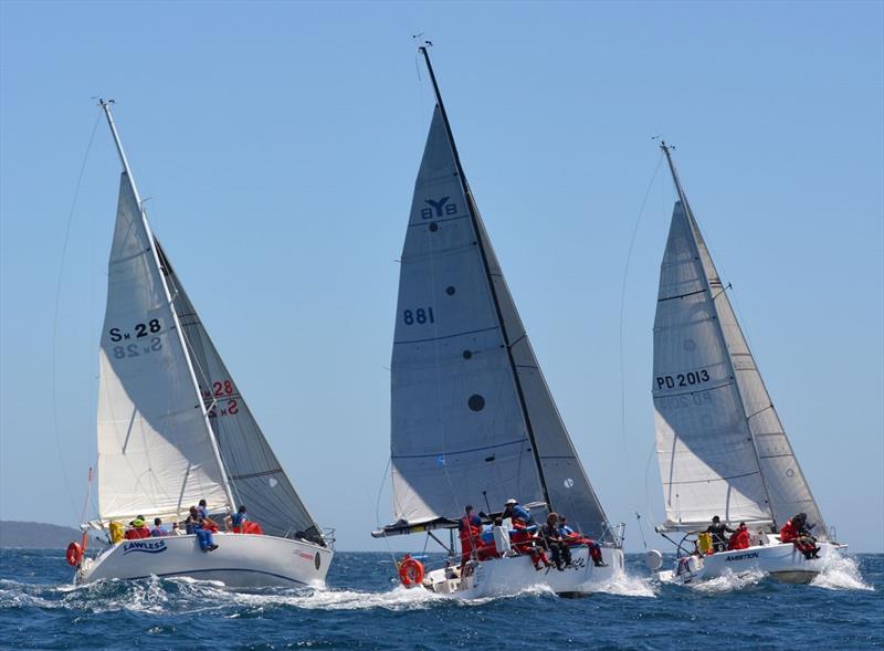 Launceston to Hobart Yacht Race fleet photo copyright Colleen Darcey taken at Derwent Sailing Squadron and featuring the IRC class