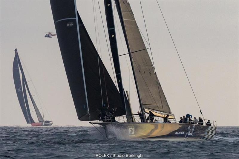 Black Jack leads Comanche as they close in on the 2018 Rolex Sydney Hobart finish line - photo © ROLEX / Studio Borlenghi