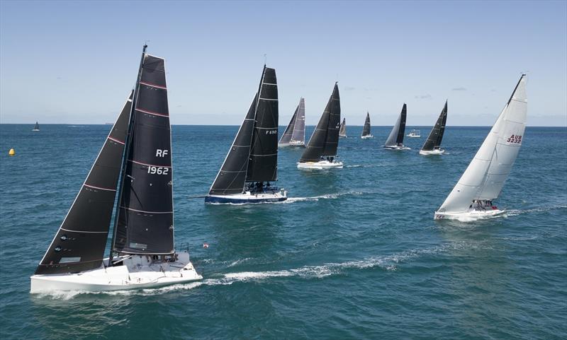 The Cadillac off the pin at the Division One start - Ocean Racing WA IRC State Championships photo copyright John Chapman taken at Royal Freshwater Bay Yacht Club and featuring the IRC class