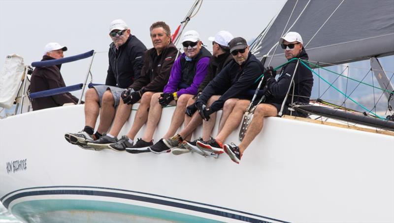 The crew of How Bizzare on the rail - Rudder Cup Yacht Race photo copyright Dave Hewison taken at Ocean Racing Club of Victoria and featuring the IRC class