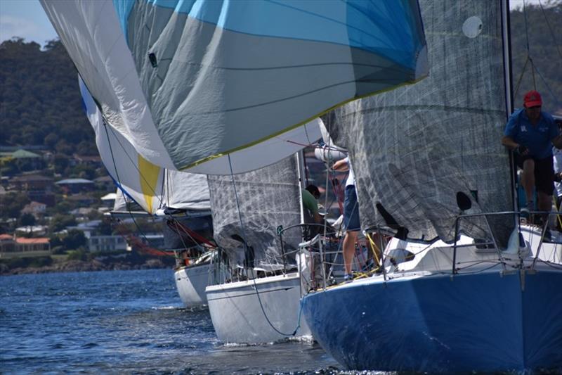 A parade of sail in the Performance Cruising Division of the Banjos Shoreline Crown Series Bellerive Regatta - photo © Jane Austin