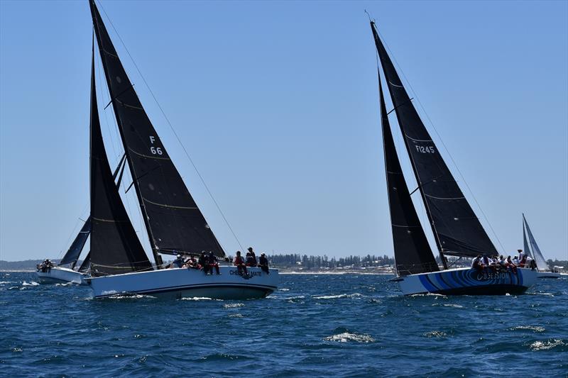 Close race from the start between CheckMate and Obsession - Bunbury and Return Ocean Race  photo copyright RFBYC Media taken at Royal Freshwater Bay Yacht Club and featuring the IRC class