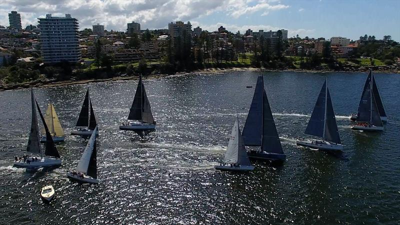 Division 1 hits the startline photo copyright Bow Caddy Media – Dale Lorimer taken at Manly Yacht Club and featuring the IRC class