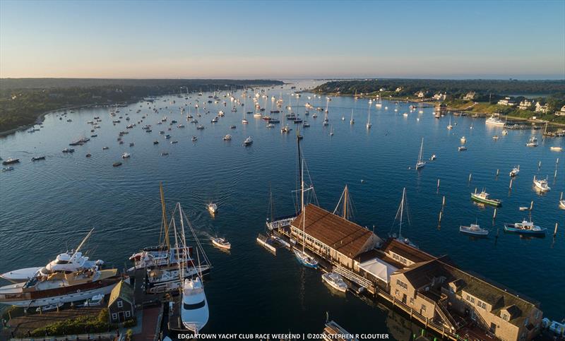 Edgartown YC and harbor - Edgartown Race Weekend photo copyright Stephen Cloutier taken at Edgartown Yacht Club and featuring the IRC class