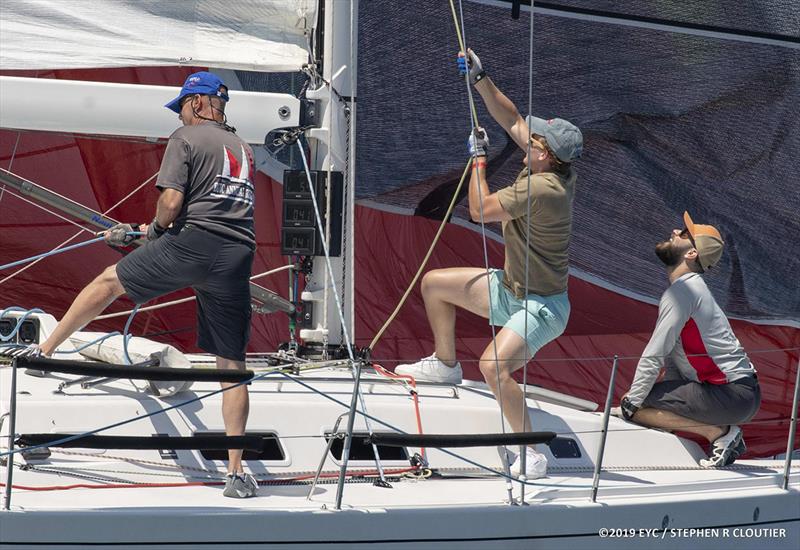 Action aboard Moxiee during the 2019 Edgartown Race Weekend - photo © Stephen Cloutier