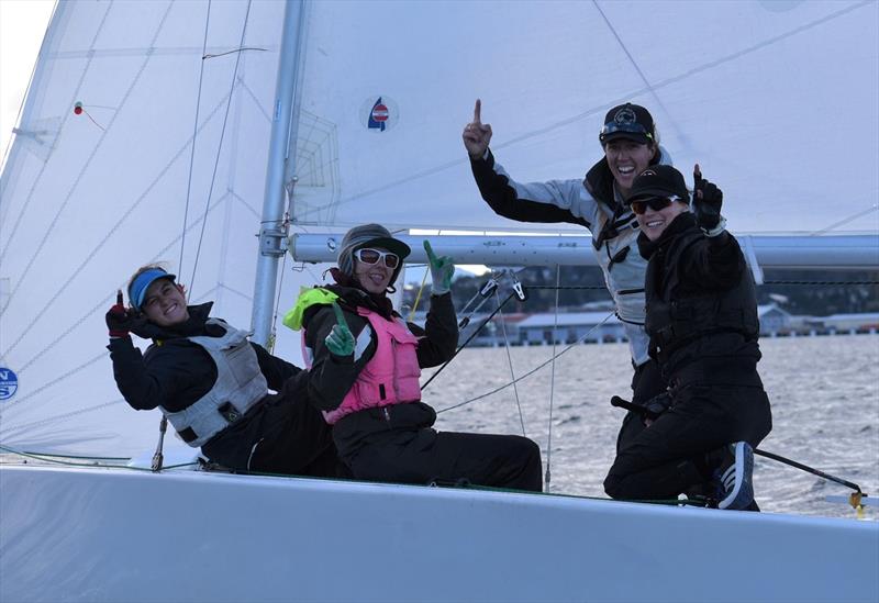 Regatta Winners - Amy Potter, Lizzi Rountree, Amelia Catt and Kirsty Salter - 2021 Combined Clubs Women's Keelboat Regatta photo copyright Jane Austin taken at Derwent Sailing Squadron and featuring the IRC class