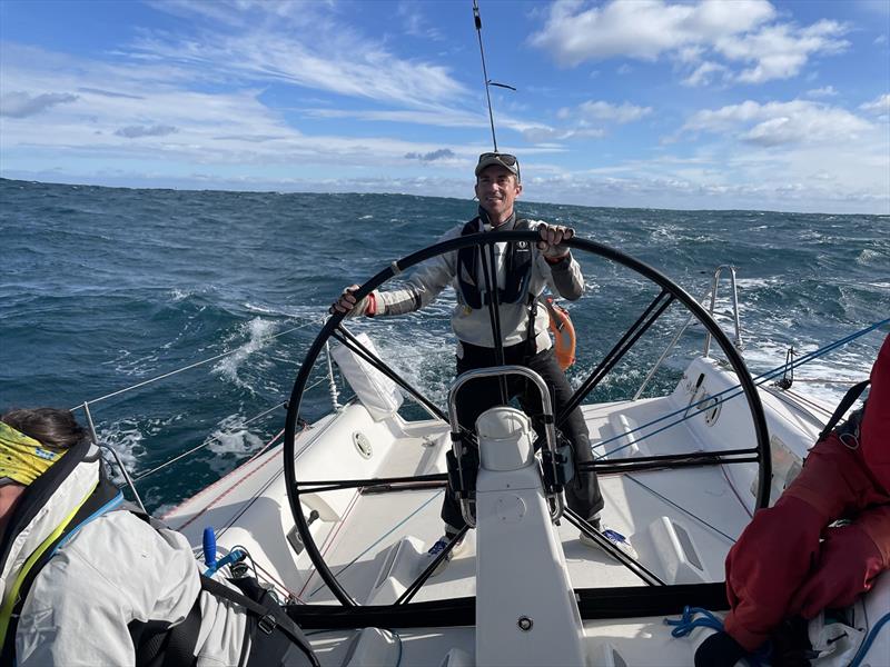 Andrew Lynch at the helm of Pegasus - West Offshore Products Sprint Series ORCV photo copyright Geoff Onions taken at Ocean Racing Club of Victoria and featuring the IRC class