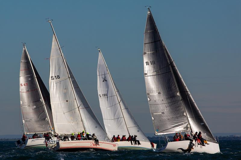Hard racing on a windy cold day - Australian Women's Keelboat Regatta photo copyright Bruno Cocozza taken at Royal Melbourne Yacht Squadron and featuring the IRC class