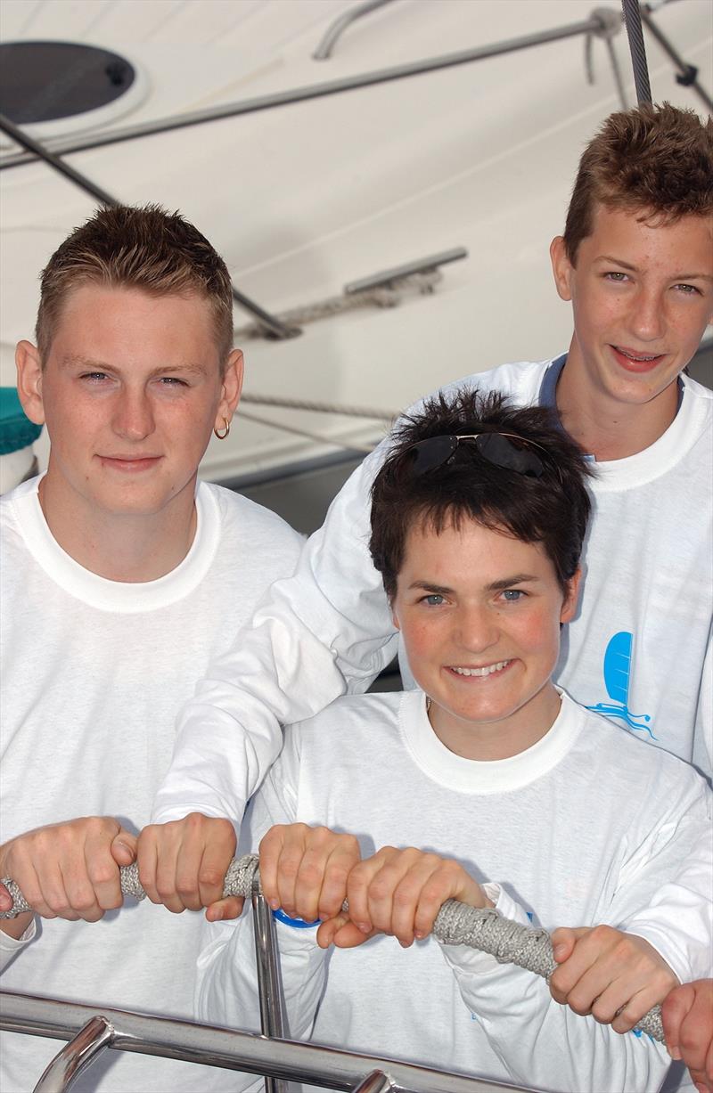 Round the Island Race 2005 Dan Monk (left) with Ellen MacArthur photo copyright Ellen MacArthur Cancer Trust taken at Island Sailing Club, Cowes and featuring the IRC class