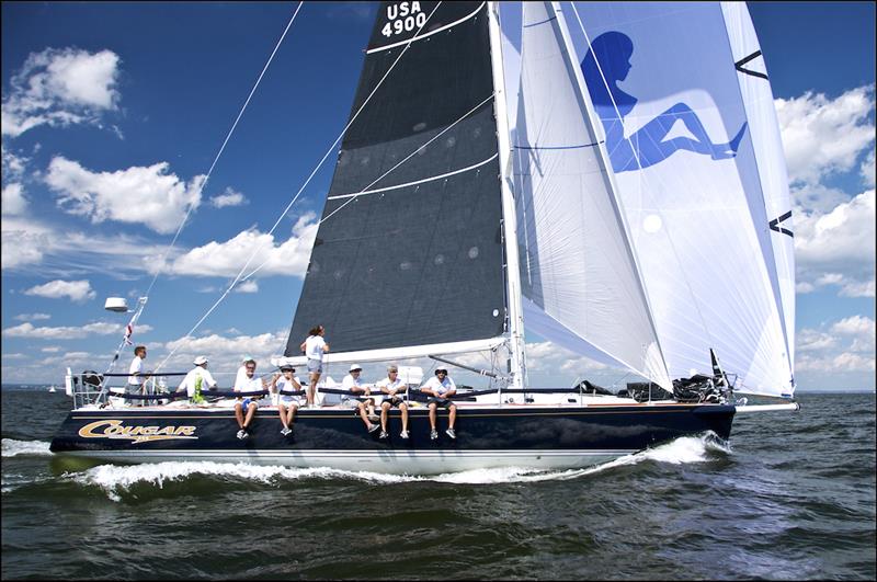 Cougar, a J/160, carries a full main, staysail and big A-sail during the 2019 Block Island Race - photo © 2021, Courtesy of Storm Trysail Club & Rick Bannerot, Ontheflyphoto.net