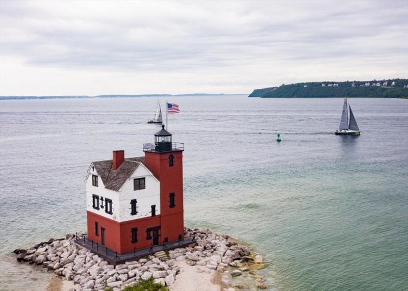 Finish line off Mackinac Island. - Mackinac Island 2019 photo copyright Chicago Yacht Club 2019 taken at Chicago Yacht Club and featuring the IRC class