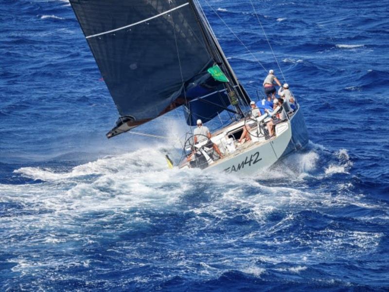 Giroux Bernard's Solaris 55 TEAM 42 makes progress at the Giraglia rock - Rolex Giraglia 2021 photo copyright Carlo Borlenghi taken at Yacht Club Sanremo and featuring the IRC class