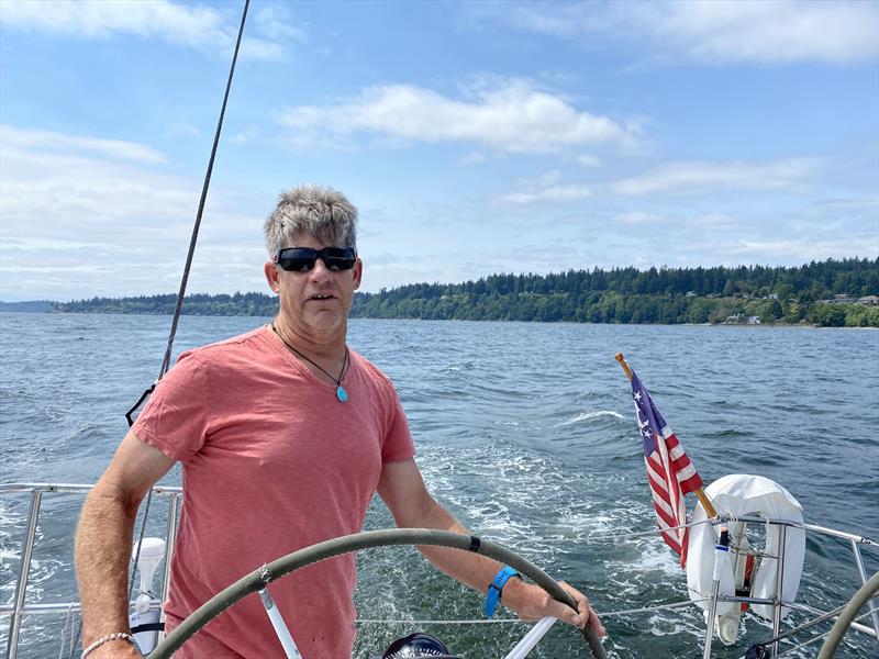 Jonathan McKee enjoying a magical day of playing hooky on Puget Sound - photo © David Schmidt