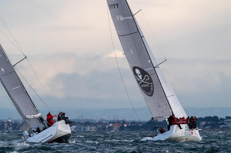 Primitive Cool leads White Spirit to the windward gate - ORCV Winter Series Race 2 photo copyright Michael Currie taken at Ocean Racing Club of Victoria and featuring the IRC class