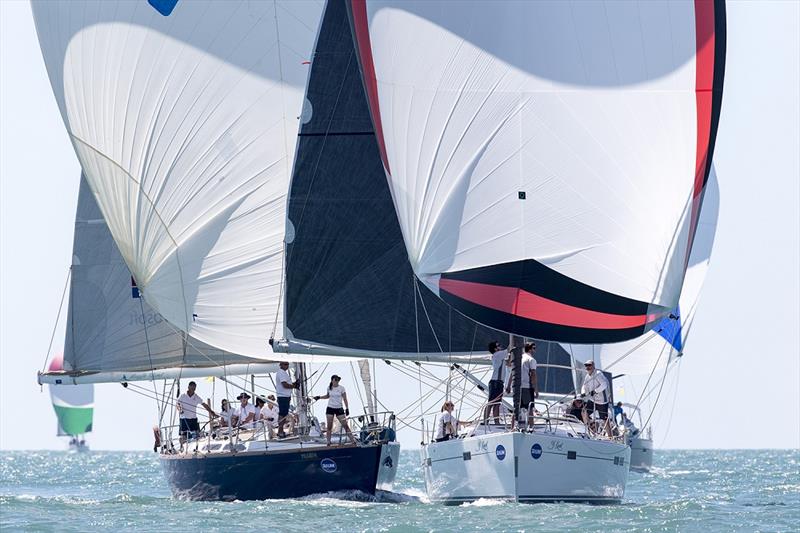 Pilgrim (left) versus Y Knot at SeaLink Magnetic Island Race Week photo copyright Andrea Francolini taken at Townsville Yacht Club and featuring the IRC class