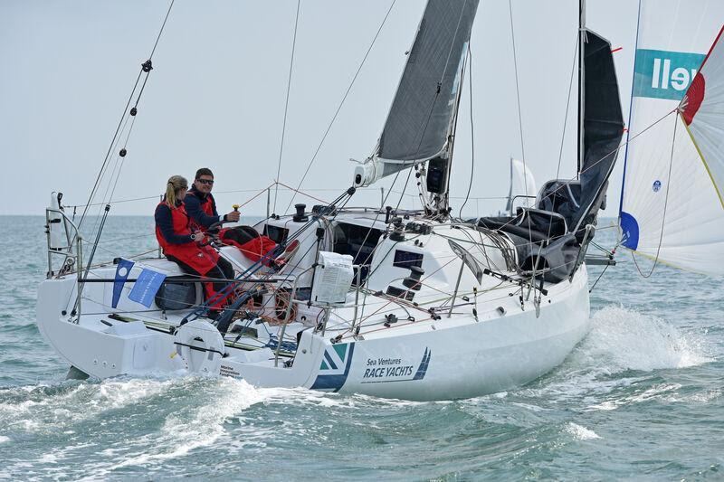 Team Bomby/Robertson: Henry Bomby and Shirley Robertson on Sun Fast 3300 Swell in the Rolex Fastnet Race photo copyright Paul Wyeth / pwpictures.com taken at Royal Ocean Racing Club and featuring the IRC class